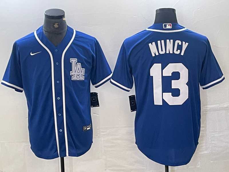 Men%27s Los Angeles Dodgers #13 Max Muncy Blue Cool Base Stitched Baseball Jersey->los angeles dodgers->MLB Jersey